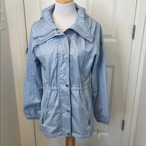 Michael Kors Logo Print Anorak Jacket Light Chambray NWT Medium